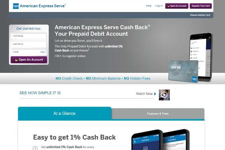 American Express Serve Cash Back Prepaid DebitCard