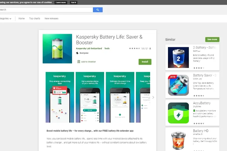 KasperskyBattery Life